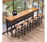 MTSYXYM Table Bar Cuisine,Table d'appoint étroite Industrielle,Conception compacte, Cadre en Acier renforcé, Conception à Barre transversale,S'applique à Salon Balcon sous-Sol.(180 * 40 * 105cm)