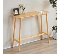 MTSYXYM Table de Bar Moderne Table De Bar éTroite Et Longue Cette Table présente Un Grain de Bois Apparent des Pieds en Bois Massif Comptoir Salle à Manger Cuisine(Natural,100 * 40 * 100cm)