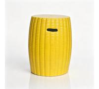 MTSYXYM Tabouret de Jardin en céramique - Table d'appoint de Patio en Porcelaine ajourée - Tabouret Tambour en céramique Style Chinoiserie et Support pour Plantes pour Salon ou Balcon(Giallo)