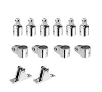 MTTThrTvs Ensemble de raccords de quincaillerie Bimini en Acier Inoxydable 316, charnière de Pont, mâchoire coulissante, raccord d'extrémité à œil Coulissant, 12 pièces(25mm 12pcs)