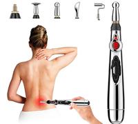 MTTXY Stylo d'acupuncture électronique 5 en 1, rechargeable par USB, stylo de massage à impulsion d'énergie Meridian, multifonction pour bureau, divertissement, loisirs et travail