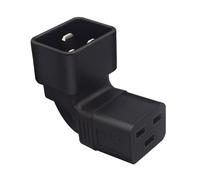 Mtucegi Adaptateur d'alimentation IEC 320 C20 vers C19 3 broches | Convertisseur d'alimentation pour montage mural LCD LED, 100-250 V 10 A noir, connecteur C20 à C19 à 3 broches