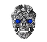 Mtucegi Bague d'ouverture en forme de tête de mort réglable en alliage pour homme et femme, taille unique, Comme décrit, Comme décrit.