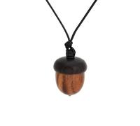 Mtucegi Collier vintage avec pendentif gland en bois fait à la main avec cordon en cuir pour femme, taille unique, Comme décrit, Comme décrit.