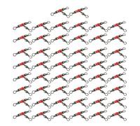 Mtucegi Équipement de pêche 3 voies barils connecteurs 3 voies émerillons ligne barils triple émerillons avec perles Accessoires de pêcheurs