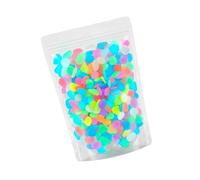 Mtucegi Lot de 200 petites pierres de jardin brillantes activées par la lumière du soleil pour allée, motif fontaine, 0,8 cm, pièces en résine bleue