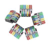 MTUERANC Lot de 5 connecteurs de fils compacts à levier - Bornes de fil 4 en 8 sorties pour connexion rapide 28-12 AWG (4 en 8 sorties)