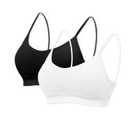 mtuihfo 2PCS Soutiens Gorge sans Armatures pour Femme, Bustier sans Coutures Soutien Gorge de Sport Sommeil Yoga avec Bretelles Simples et Coussinets Amovibles