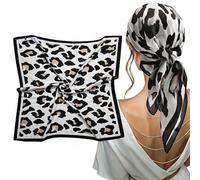 mtuihfo Foulard Cheveux Femme, Léopard Foulard Satin Elégant Bandana Cheveux pour Plage Voyages Vacances Sport (70 x 70 cm)