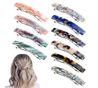 mtuihfo Lot de 10 barrettes à cheveux françaises vintage en forme de coquillage de tortue - Accessoires colorés pour cheveux fins et épais