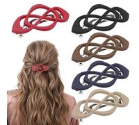 mtuihfo Lot de 5 pinces à cheveux plates, creuses et incurvées françaises, pinces à cheveux à forte tenue plate pour femmes cheveux fins épais