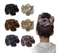 Mtuihfo Lot de 6 chouchous à cheveux pour femme, en satin élastique, doux pour queue de cheval, adaptés à la plupart des coiffures de femmes et filles
