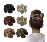 Mtuihfo Lot de 6 grands chouchous géants en satin élastique surdimensionné doux pour queue de cheval pour femmes et filles