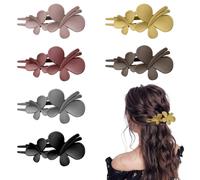 Mtuihfo Lot de 6 pinces à cheveux plates en forme de papillon, antidérapantes, pour femmes et filles, pour cheveux longs et fins