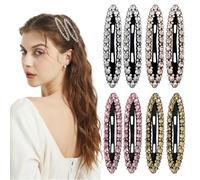 mtuihfo Lot de 8 pinces à cheveux en strass pour femme, fille, demoiselle d'honneur