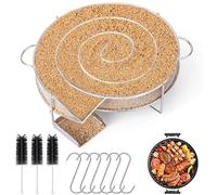 Mture Générateur de fumée froide avec anse, Générateur de fumée froide en acier inoxydable avec 6 crochets à viande + 3 brosses de nettoyage, Générateur de fumée froide pour barbecues, barbecues