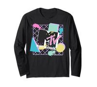 MTV 80s Paint Splatter Abstract Geometry Logo Manche Longue