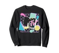 MTV 80s Paint Splatter Abstract Geometry Logo Sweatshirt