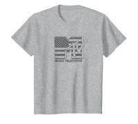 MTV American Flag MTV Logo T-Shirt, Enfant, Gris Chiné, 10 Ans