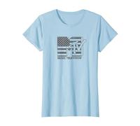 MTV American Flag MTV Logo T-Shirt, Femme, Bleu Céleste, XL