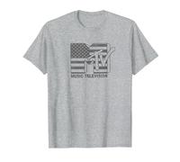 MTV American Flag MTV Logo T-Shirt, Homme, Gris Chiné, S