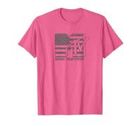 MTV American Flag MTV Logo T-Shirt, Homme, Rose Chiné, M