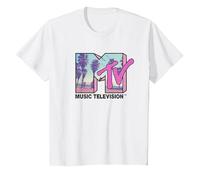 MTV Beach and Palm Tree Logo T-Shirt, Enfant, Blanc, 2 Ans