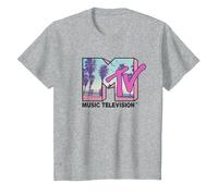 MTV Beach and Palm Tree Logo T-Shirt, Enfant, Gris Chiné, 2 Ans