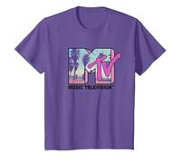 MTV Beach and Palm Tree Logo T-Shirt, Enfant, Violet Chiné, 2 Ans