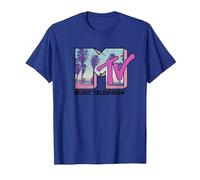 MTV Beach and Palm Tree Logo T-Shirt, Homme, Bleu Royal, XXL