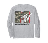 MTV Camouflage Print Logo Manche Longue