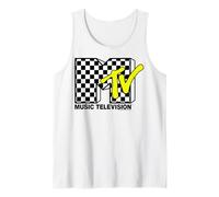 MTV Classic Checkerboard and Neon Yellow Logo Débardeur
