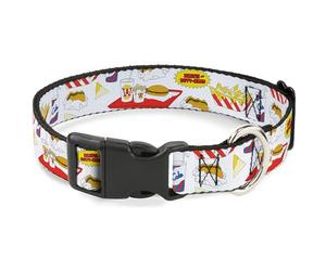 MTV Collier pour Chien avec Boucle en Plastique Motif Beavis et Butt-Head Burger Blanc 24,5 à 36,8 cm Largeur 1,3 cm