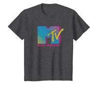 MTV Colorful Logo Music Television T-Shirt, Enfant, Chiné Foncé, 12 Ans