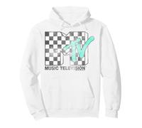 MTV Distressed Checkerboard and Tea Logo Retro Sweat à Capuche