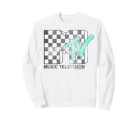 MTV Distressed Checkerboard and Tea Logo Retro Sweatshirt