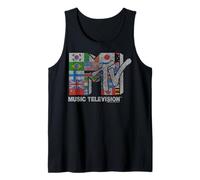 MTV Distressed Global Flag Mosaic Logo Débardeur