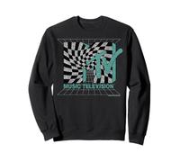 MTV Distressed Grid and Warped Checkerboard Logo Sweatshirt