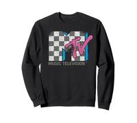 MTV Distressed Vintage Checkerboard Logo Music Television Sweatshirt