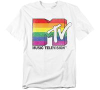 MTV - Fierté Logo - Unisexe Adulte T-Shirt - Blanc