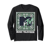 MTV Green and White Paisley Bandana Border Manche Longue