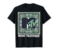MTV Green and White Paisley Bandana Border T-Shirt