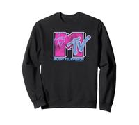 MTV I Want My MTV Pink and Blue Neon 80s Aesthetic Sweatshirt
