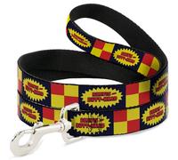 MTV Laisse pour Chien Beavis et Butt-Head Logo Checker Noir/Rouge/Jaune 1,8 m de Long 3,8 cm de Large