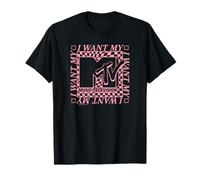 MTV Logo I Want My MTV Pink Checkerboard Retro TV T-Shirt