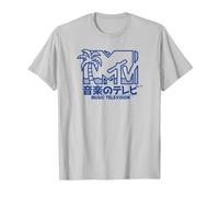 MTV Music Television Kanji Pop MTV Logo T-Shirt, Homme, Argent, M