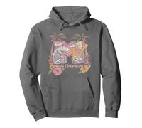 MTV Pastel Beach with Palms and Hibiscus Flowers Retro Sweat à Capuche