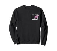 MTV Pink Accent Left Chest Music Television Sweatshirt