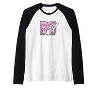 MTV Pink Heart Filled Logo Valentine's Day Music Television Manche Raglan