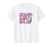 MTV Pink Heart Filled Logo Valentine's Day Music Television T-Shirt